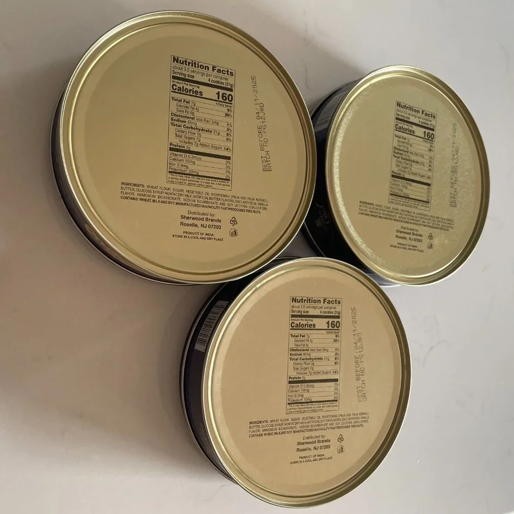 3 Danish Style Butter Cookie Tins 4 oz Empty EUC